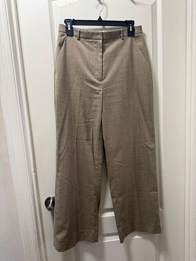 Abercrombie Tailored Wide-Leg Womens Pants in Light Taupe